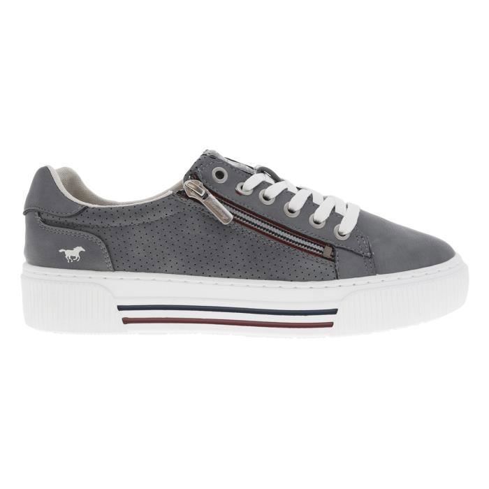 Baskets basses Mustang Femme bleues à lacets plats