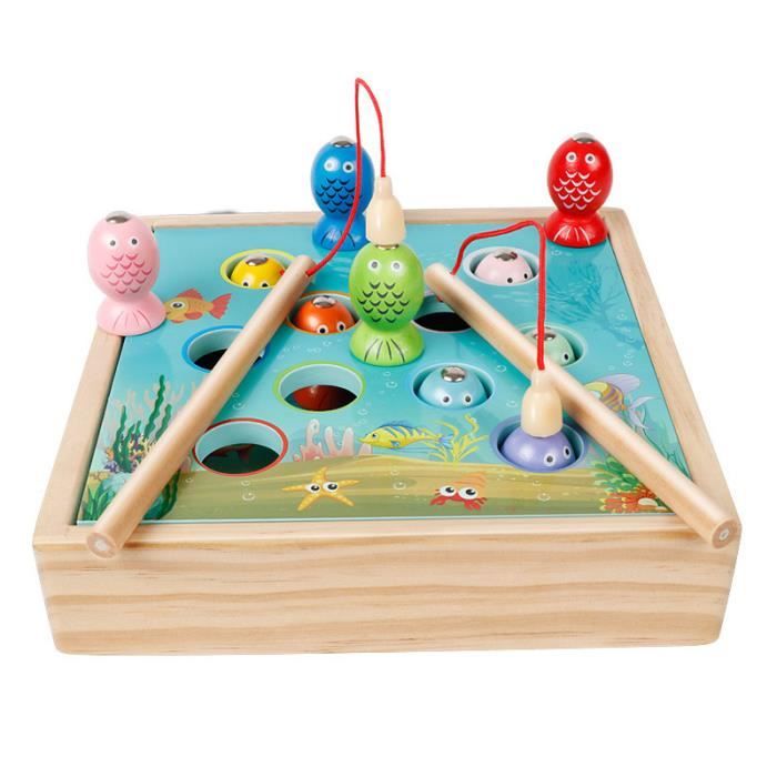 Enfants jouets en bois jeux magnétiques pêche jouet jeu enfants 3D poisson bébé enfants jouets éducatifs en plein air drôle
