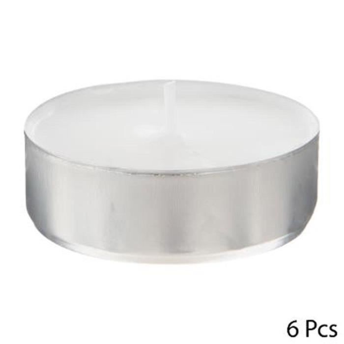 Lot de 6 Bougies Chauffe-Plat -Doxy- 5,8cm Blanc