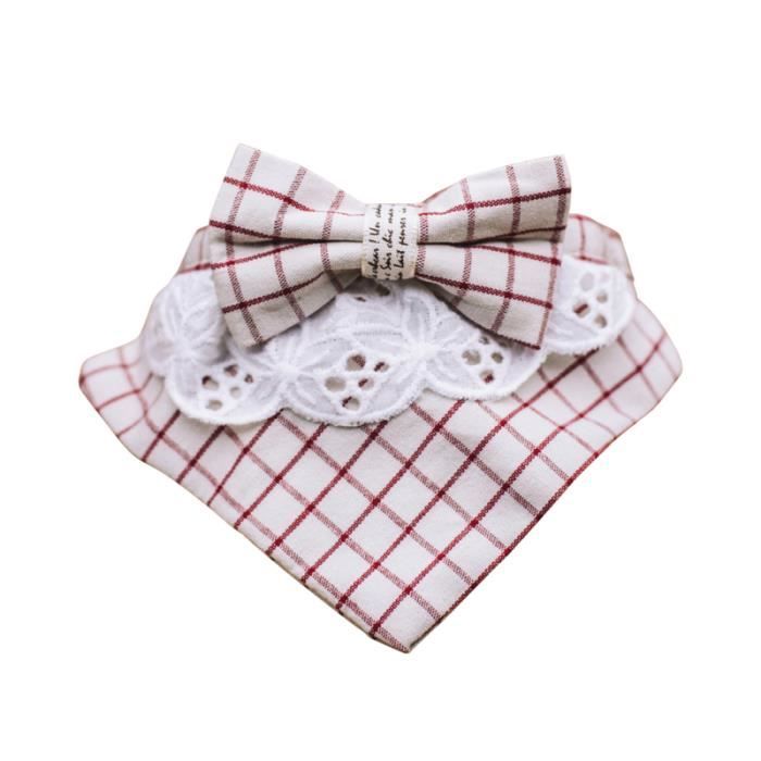 Pet Dog Bandana Blanc Écharpes En Dentelle Bavoirs Serviette Accessoires pour Cats Puppies (Blanc) - Taille BAVOIR