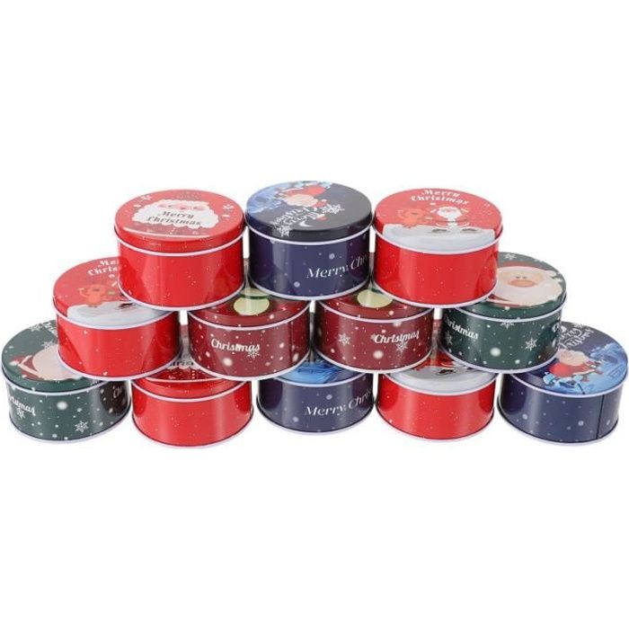 12pcs décorations de Noël biscuit Boîtes de rangement de bonbons pour cadeau de stockage bonbons cremeux confiserie chocolat