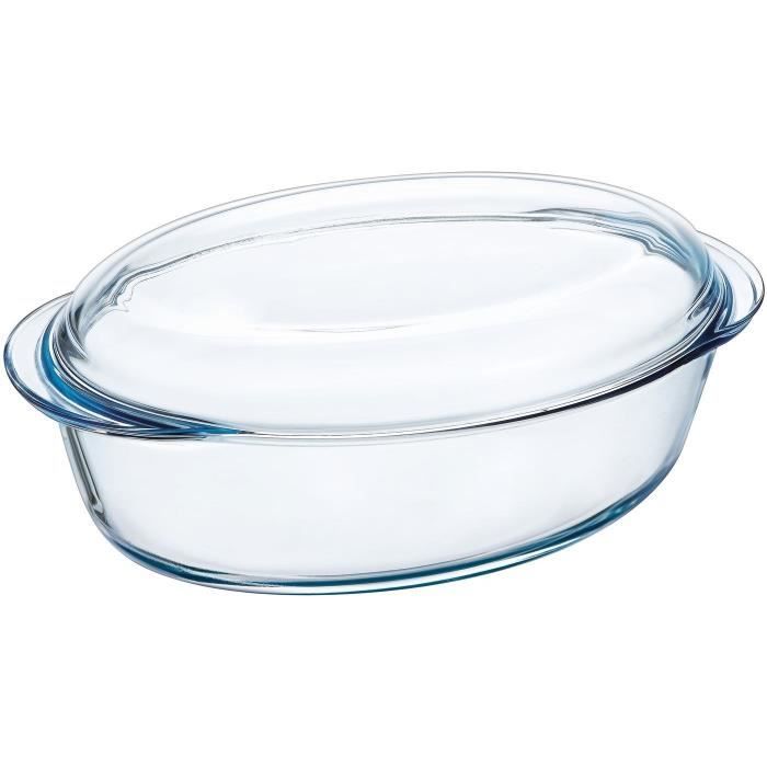 PYREX - ESSENTIALS - Cocotte ovale en verre 3l
