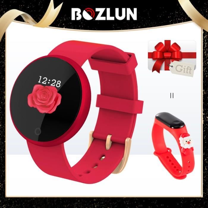 RUMOCOVO® Bozlun femmes montre intelligente étanche fréquence cardiaque Cycle menstruel rappel Sport Fitness,2983 - Rouge