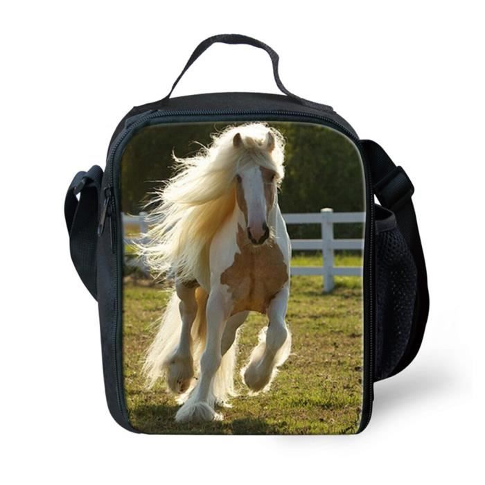 Mode Motif 3d animaux Sacs repas isotherme horse design-6