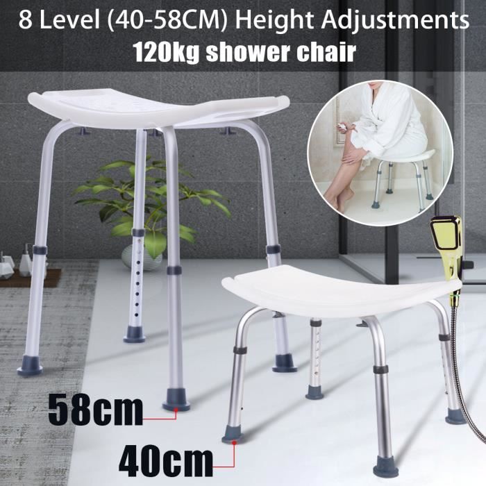 Chaise De Bain Médical Siège De Douche En Alliage D'aluminium Hauteur Réglable
