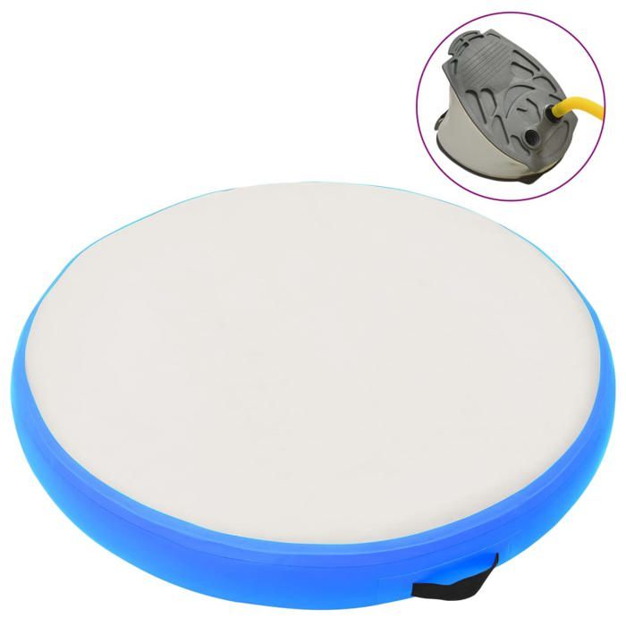 vidaXL Tapis gonflable de gymnastique avec pompe 100x100x15cm PVC Bleu