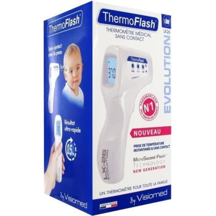 Visiomed - Thermoflash Thermomètre Infrarouge Sans Contact - LX-26E Evolution - Blanc