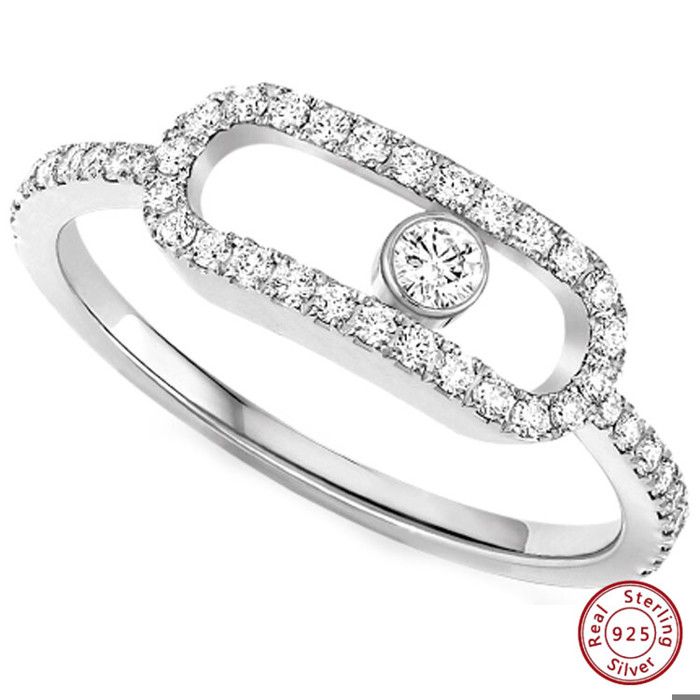 Bague Messika Move Uno GM Pavée en or blanc et diamants Bague Messika Move Uno GM Pavée en or blanc et diamants