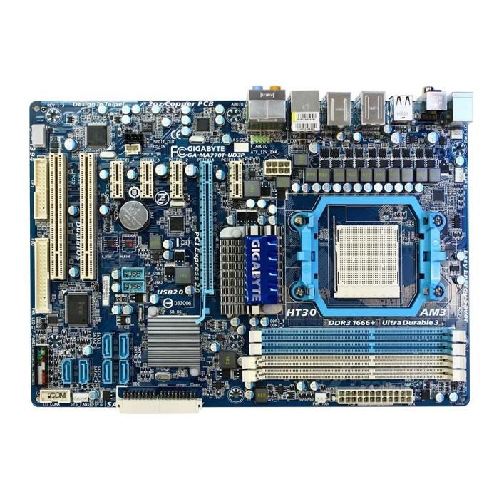 Acheter Carte mère GIGABYTE GA-MA770T-UD3P AMD 770 Socket AM3 4xDDR3 SDRAM 16GB ATX Reconditionné - 62,00 € Carte mère GIGABYTE GA-MA770T-UD3P AMD 770 Socket AM3 4xDDR3 SDRAM 16GB ATX Reconditionné - Gigabyte reconditionné disponible sur Cdiscount Seconde Vie