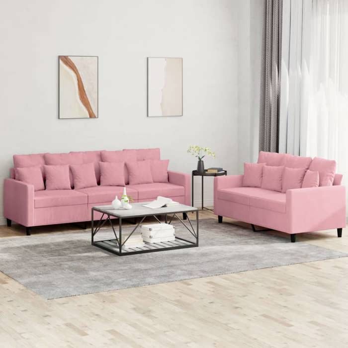 *NEW Sofa Couchage Classique Ensemble de canapés 2 pcs avec coussins