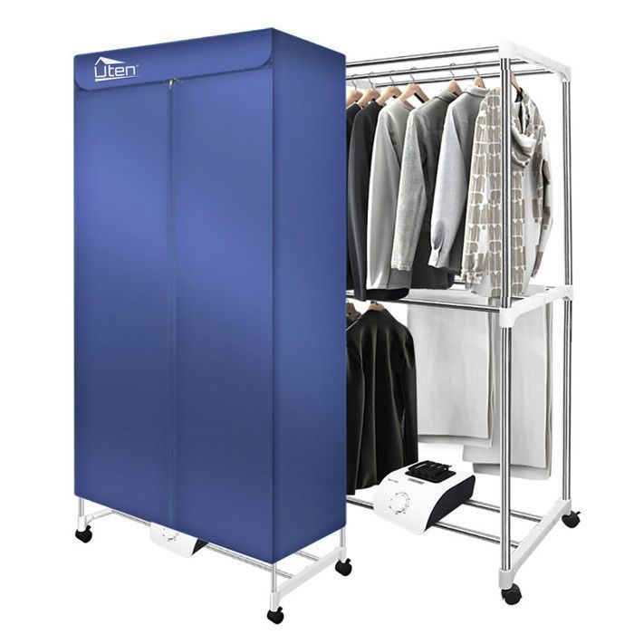 UTEN 1500W Séche à Linge étendoir PliableSèche-Linge Électrique Portable Séche à Linge étendoir Double Couche Temps Personnalisé