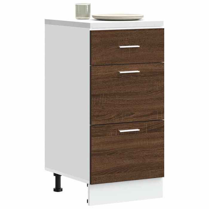 Meuble Bas De Cuisine Lyon - Chêne Sonoma - 40x46x81.5 Cm - Bois D'Ingénierie - Pieds Réglables - Rangement Pratique