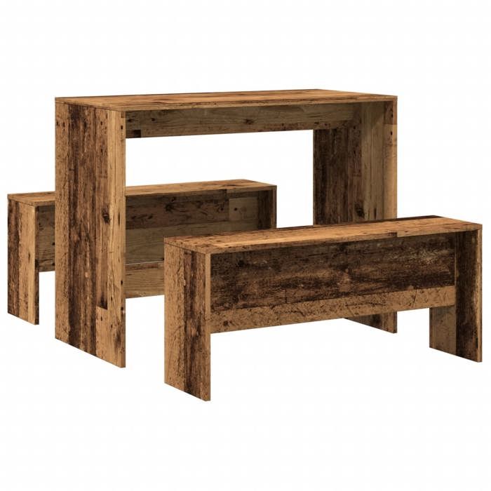 Bonne qualité - Ensemble table à manger et bancs 3 pcs - Ensemble De Table À Manger Et 2 Chaises - Bois dingénierie DECO M3707633