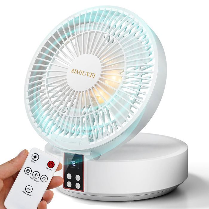 Ventilateur Silencieux de Bureau - AIMIUVEI - Portable - 120° Oscillation - 3 Vitesses - Télécommande - Aimiuvei