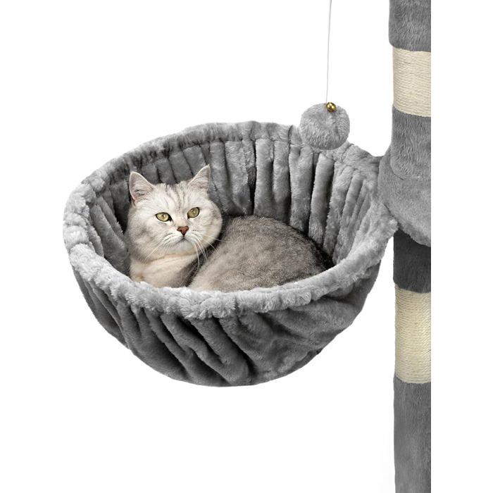 Meilleurs prix pour Hamac En Peluche Douce Pour Arbre À Chat Ø 40 Cm Profondeur 25 Cm Couchage Douillet Avec Filetage M8 Cadre En Métal
