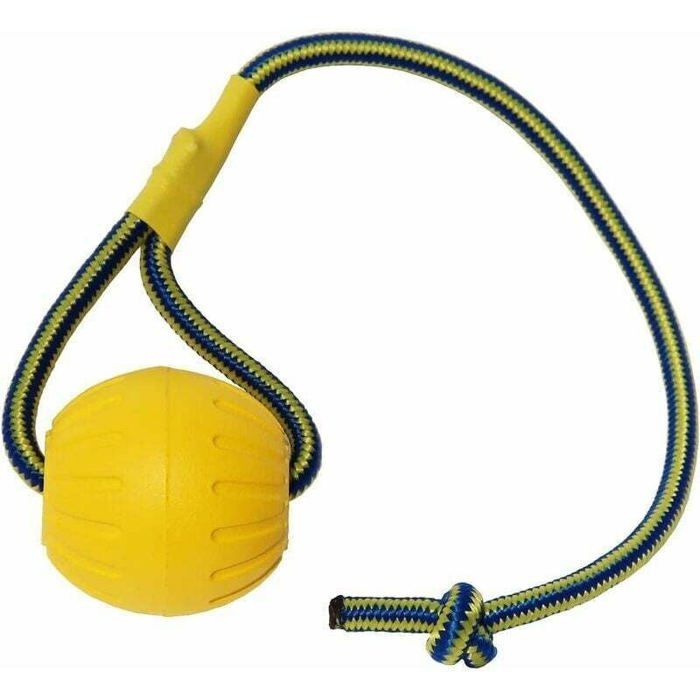 Meilleurs prix pour 9cm une pièce jaune Balle pour Chien avec Corde Balle de Dressage pour Chien en Mousse Balle Flottante pour Chien Petit Jouet
