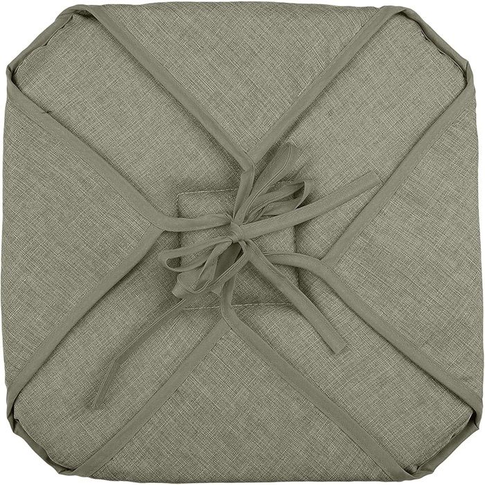 Galette de chaise 4 rabats 40 x 40 cm lichen chinee Galette de chaise 4 rabats 40 x 40 cm lichen chinee