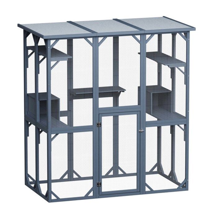 Meilleurs prix pour Wiltec Enclos extérieur pour chats 1705 x 925 x 1810 mm Catio Bois Toi