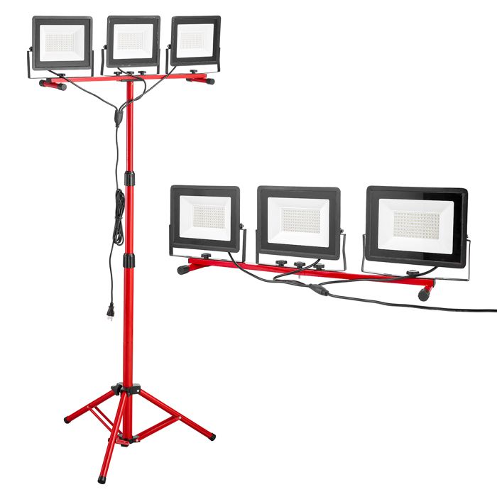 Projecteur LED sur trépied - DUOKU - RBSDGZD-006 - 21 000 lm - 210 W - IP65 hauteur 110–180 cm