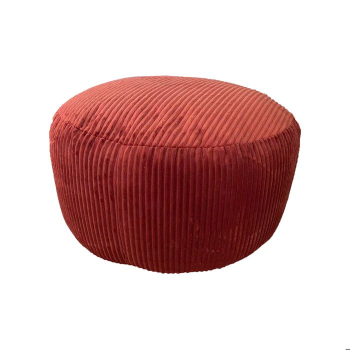 Pouf Relaxdays cord HxP : 25 x 35 cm rembourrage en polystyrène coussin rond tabouret de salon pouf rouille