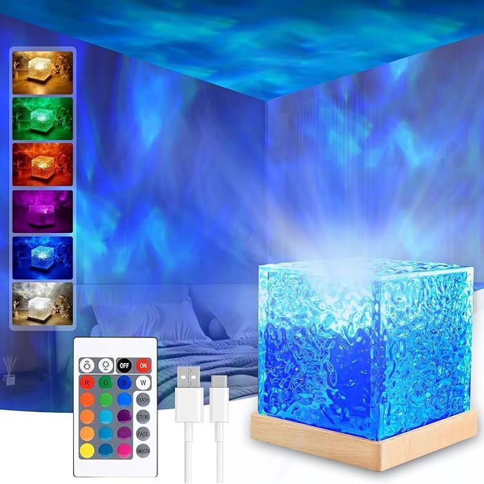 Projecteur - XVX - Lampe Océan - 16 Couleurs - Télécommande - Veilleuse Cube
