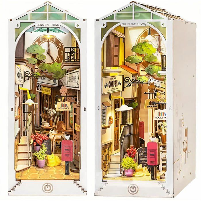 CUTEBEE Book Nook Kit, DIY Maison de Poupée Miniature a Construire Adulte avec LED Lumières CUTEBEE Book Nook Kit, DIY Maison de Poupée Miniature a Construire Adulte avec LED Lumières