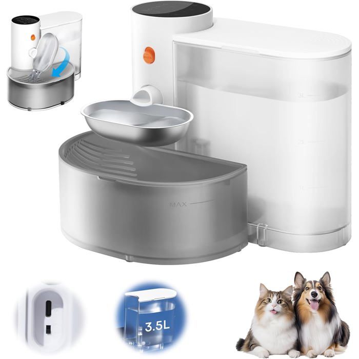 Comparer les prix de Fontaine À Eau Sans Fil Pour Chat Et Chien Avec 3 Niveaux DIntervalle De Temps Et De Volume Distributeur DEau Pour Chat De[YF511]