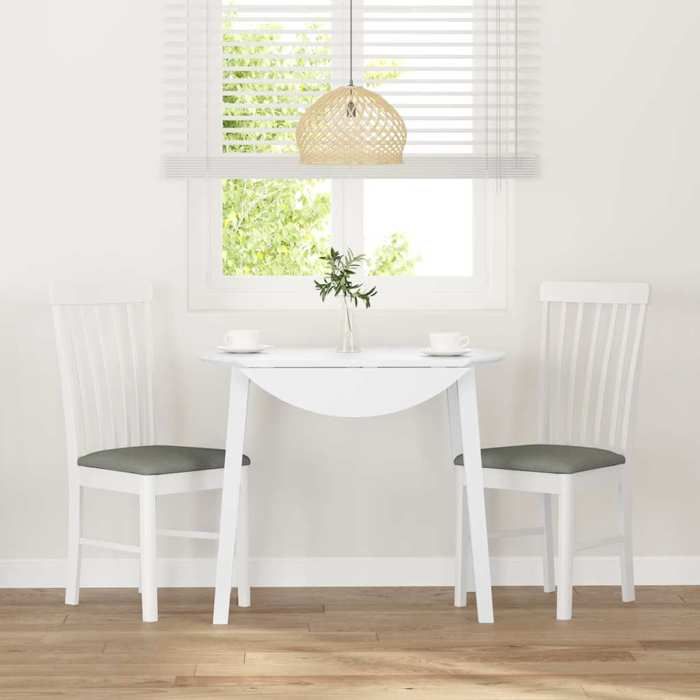 2 pcs Chaises à manger/Restaurant - Moderne - coussins blanc - bois massif caoutchouc 42.5x48x94 cm C1590