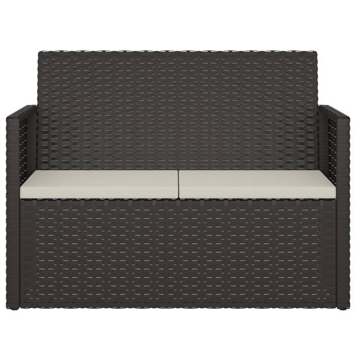 Sale 2026@ Banc de jardin avec coussins Noir 105 cm Résine tressée - Banquette de balcon @3908
