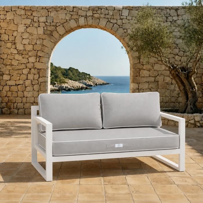 Ensemble Coussins Premium 120x60 Gris Clair - 1 Assise + 2 Dossiers (Épais 12cm & Passepoil) Ensemble Coussins Premium 120x60 Gris Clair - 1 Assise + 2 Dossiers (Épais 12cm & Passepoil)