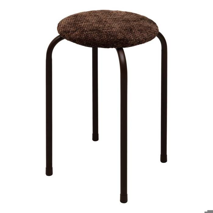 Tabouret rond empilable avec assise velous Flexy marron - 5five