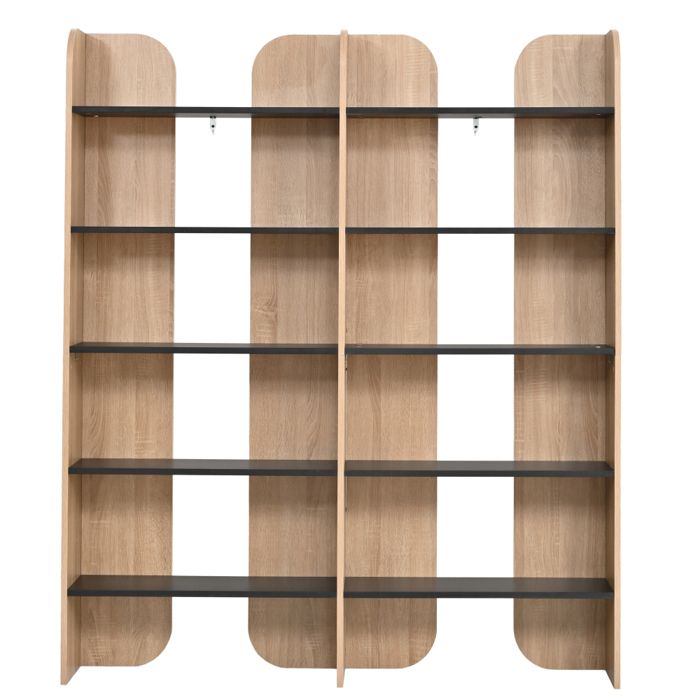 Bibliothèque 160 cm avec 5 niveaux grande capacité étagère ouverte moderne pour salon bureau et maison Bibliothèque 160 cm avec 5 niveaux grande capacité étagère ouverte moderne pour salon bureau et maison
