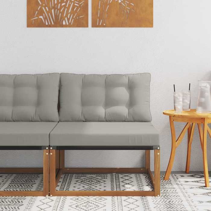 Marron Sofa de milieu extérieur Bois dAcacia Massif Naturel - Siège de balcon LV68083