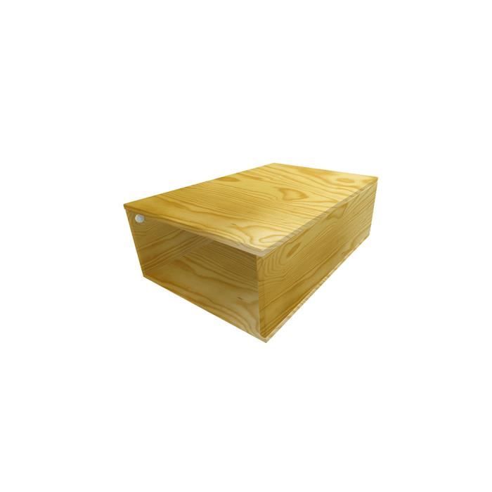 cube de rangement bois profondeur 75 cm - couleur - miel
