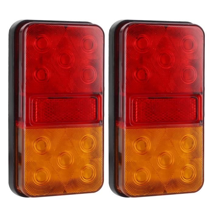 Paire De Feux Arrière LED Multifonctions 12V Pour Remorque - 27 SMD - Stop, Clignotant, Feu De Position