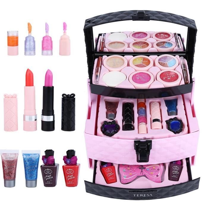 Enfants Maquillage Cosmétiques Boîte à Jouer Princesse Maquillage Fille  Jouet Jeu Set Rouge à Lèvres Ombre à Paupières Sécurité Nontoxic Jouets Kit  Pour Enfants