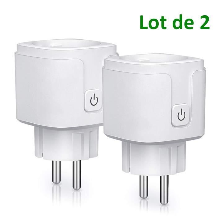 2Pcs Prise Connectee Wifi, 16A Compatible Avec Android Ios  Alexa  Google Home Assistant Courant Programmable