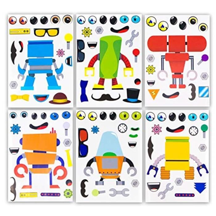 Support A Decorer A8fs6 24 Faire Un Robot Autocollants Pour Superbes Faveurs De Fete D Anniversaire De Theme De Robot Projet D A Cdiscount Beaux Arts Et Loisirs Creatifs