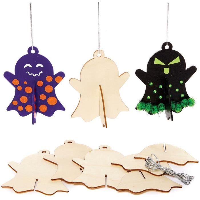 Kit De 30 Chapeaux De Sorcière En Bois Brut - DIY Halloween - Décoration à Peindre Soi-même - 11