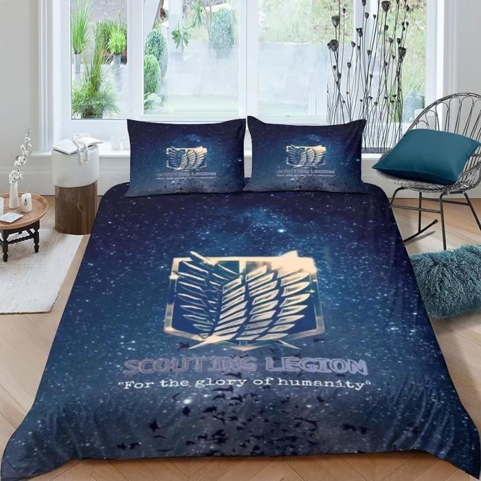 220x260cm-L'Attaque Des Titans Parure De Lit Et Shingeki No Kyojin Housse De Couette Pour 