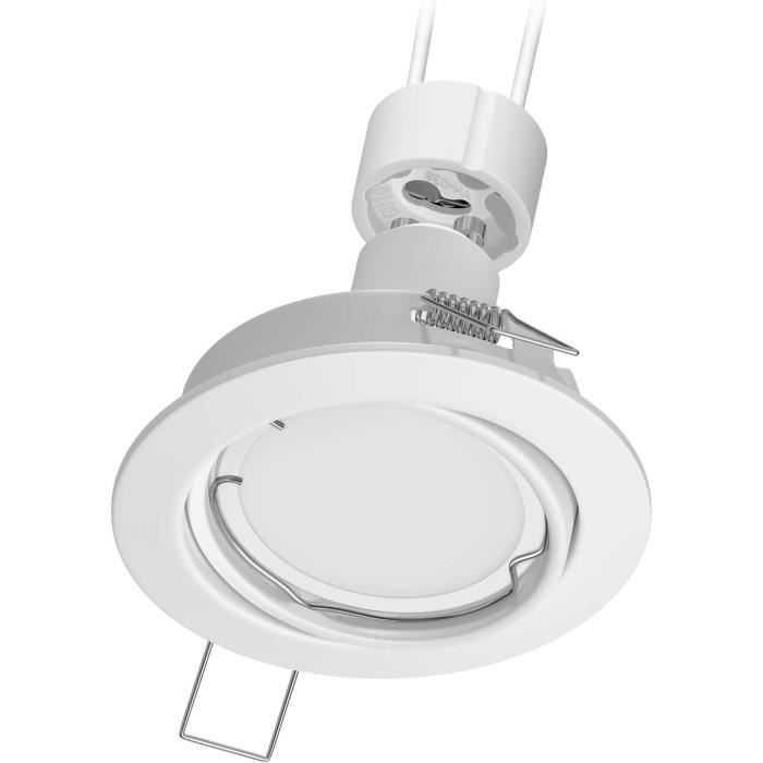 Lot De 10 Cadres D'Encastrement Au Plafond FERE - Rond, Pivotant, Noir Mat - Spot Orientable