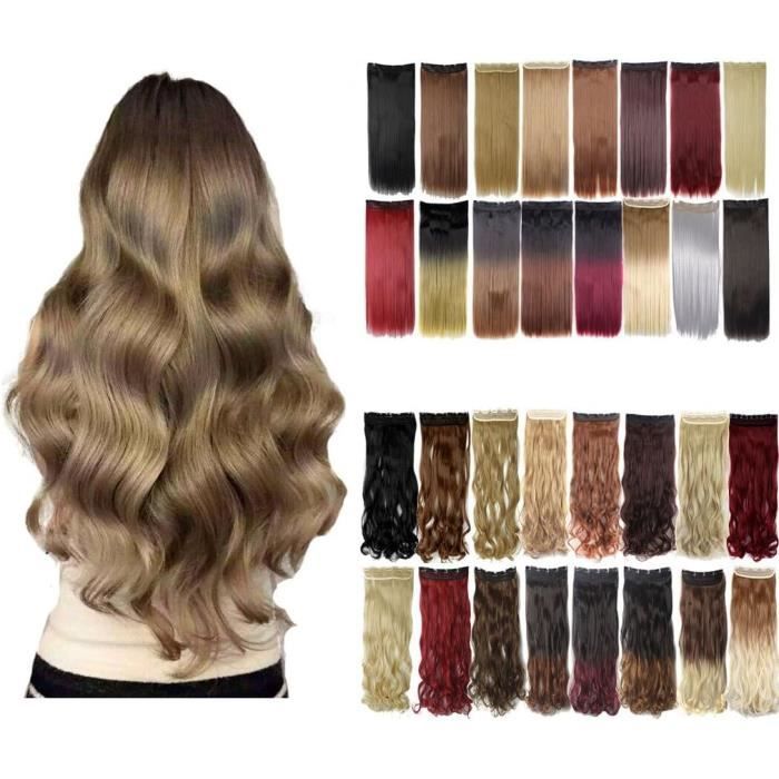 Lot de 24 extensions de cheveux pour enfants avec pinces à cheveux, extensions de cheveux à clipser, pour fête, festival, décoration, cadeaux, performance