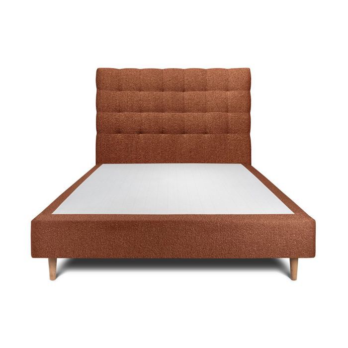 Lit - Bouclette - Terracotta - Bois massif - 140x200cm