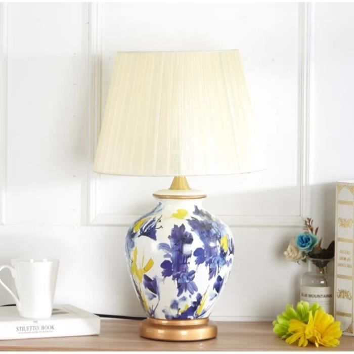 Fine Asianliving Lampe de Table Blanc Abstrait