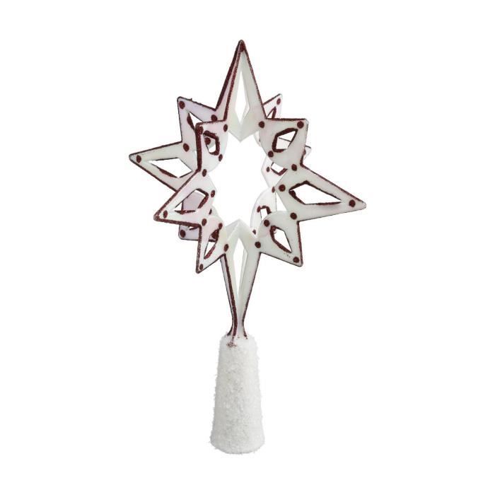 Cimier De Sapin De Noël 3D étoile & Boule Pailletée - H 19 Cm - Déco Feeric Christmas - 6