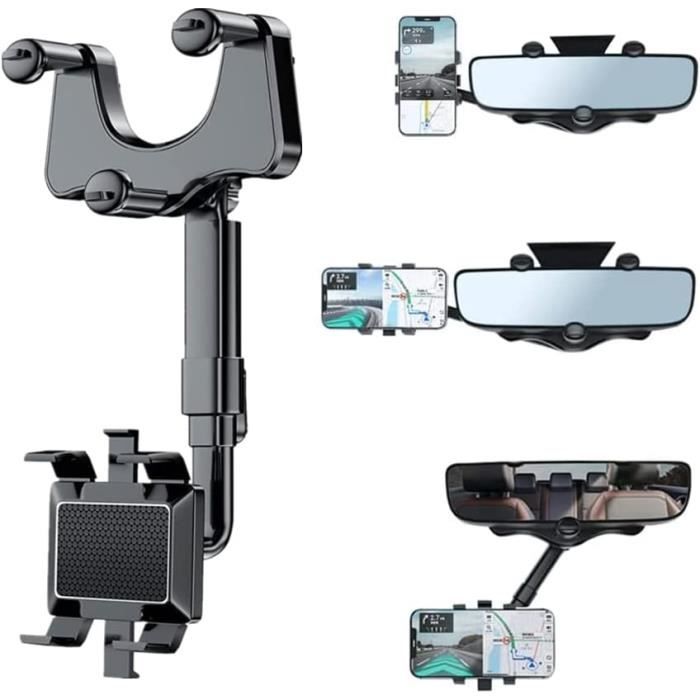 AJW-Support pour téléphone pour voiture, support porte-supports supports supports de miroir rétroviseur pour voiture pour télé[8]