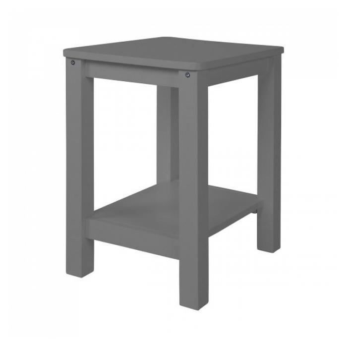 homestyle4u - 2041 - table de chevet grise en bois