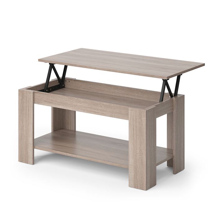 Vicco Table basse Calgary, Blanc/Or, 79.5 x 62 cm avec grande