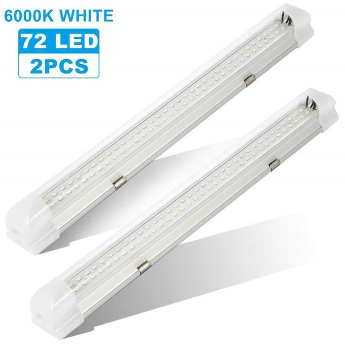 Barre LED Néon Intérieur Voiture 72 LED 12V Avec Interrupteur - Blanc