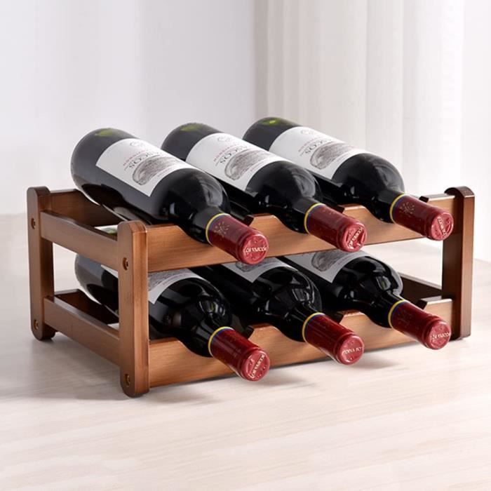 Casier à Vin Bambou 5 Niveaux - 20 Bouteilles - Rangement Élégant Pour Cuisine, Cave Ou Bar